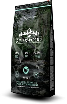 Riverwood Puppy Kalkoen &amp; Eend met Fazant 2 kg